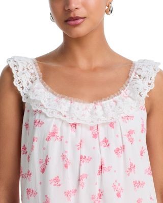 Aqua Ditsy Floral Lace Ruffle Mini Dress - Exclusive