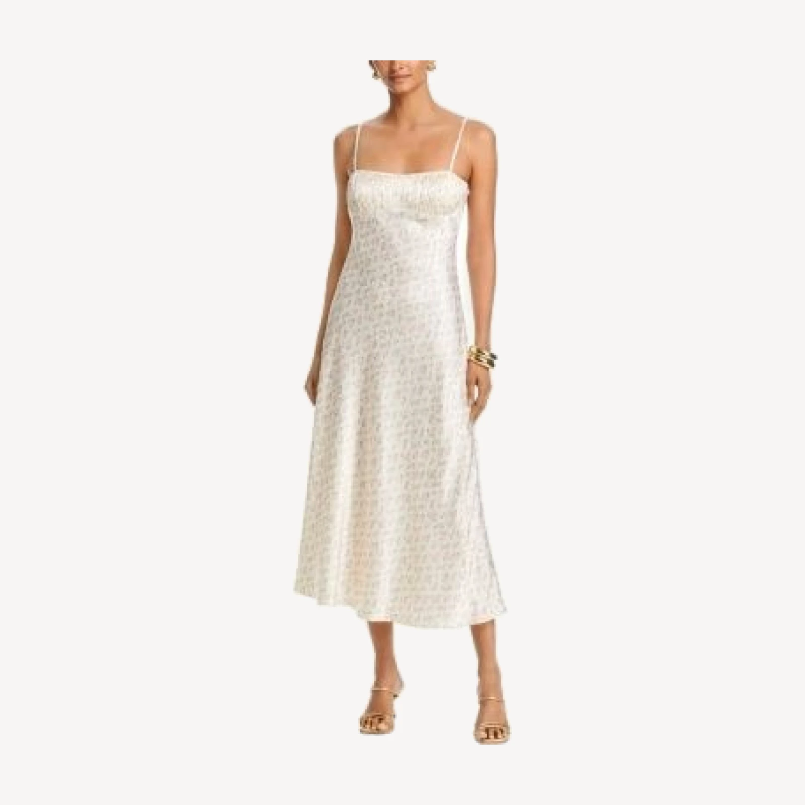 Aqua Ditsy Floral Jacquard Midi Dress - Exclusive