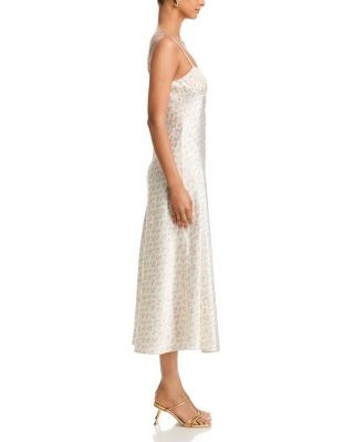 Aqua Ditsy Floral Jacquard Midi Dress - Exclusive