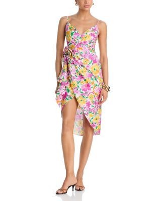 Aqua Floral Gathered Dress - Exclusive