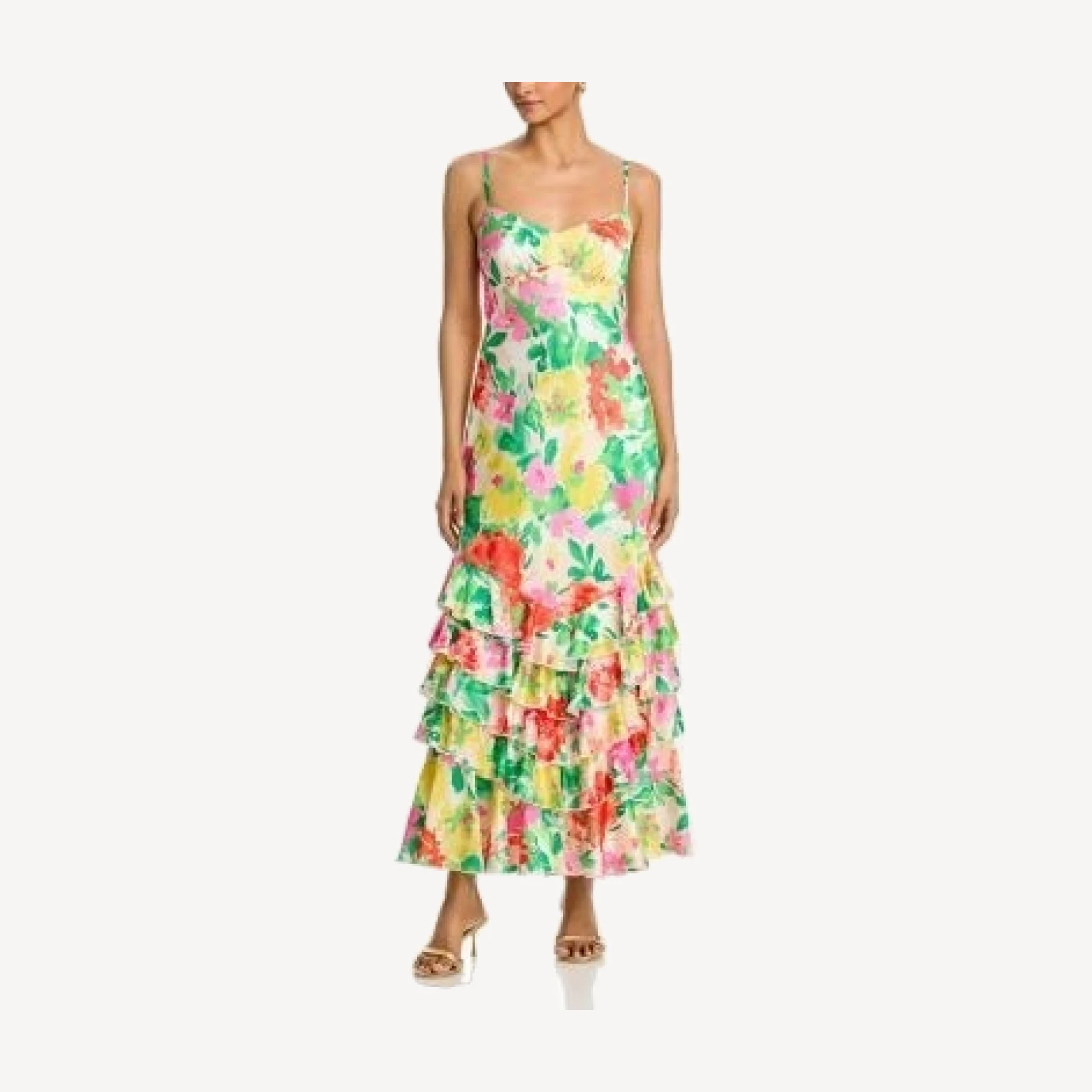 Aqua Floral Ruffle Maxi Dress - Exclusive