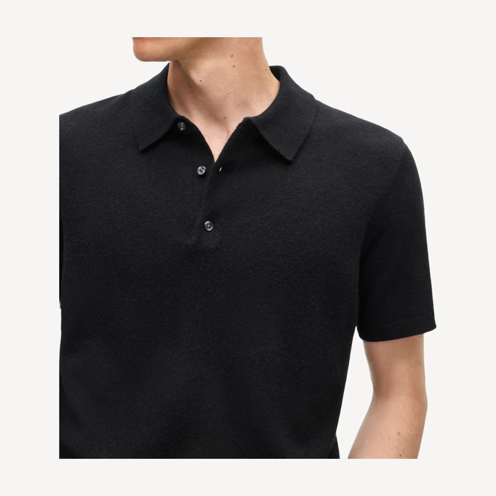 Cashmere short-sleeve sweater-polo