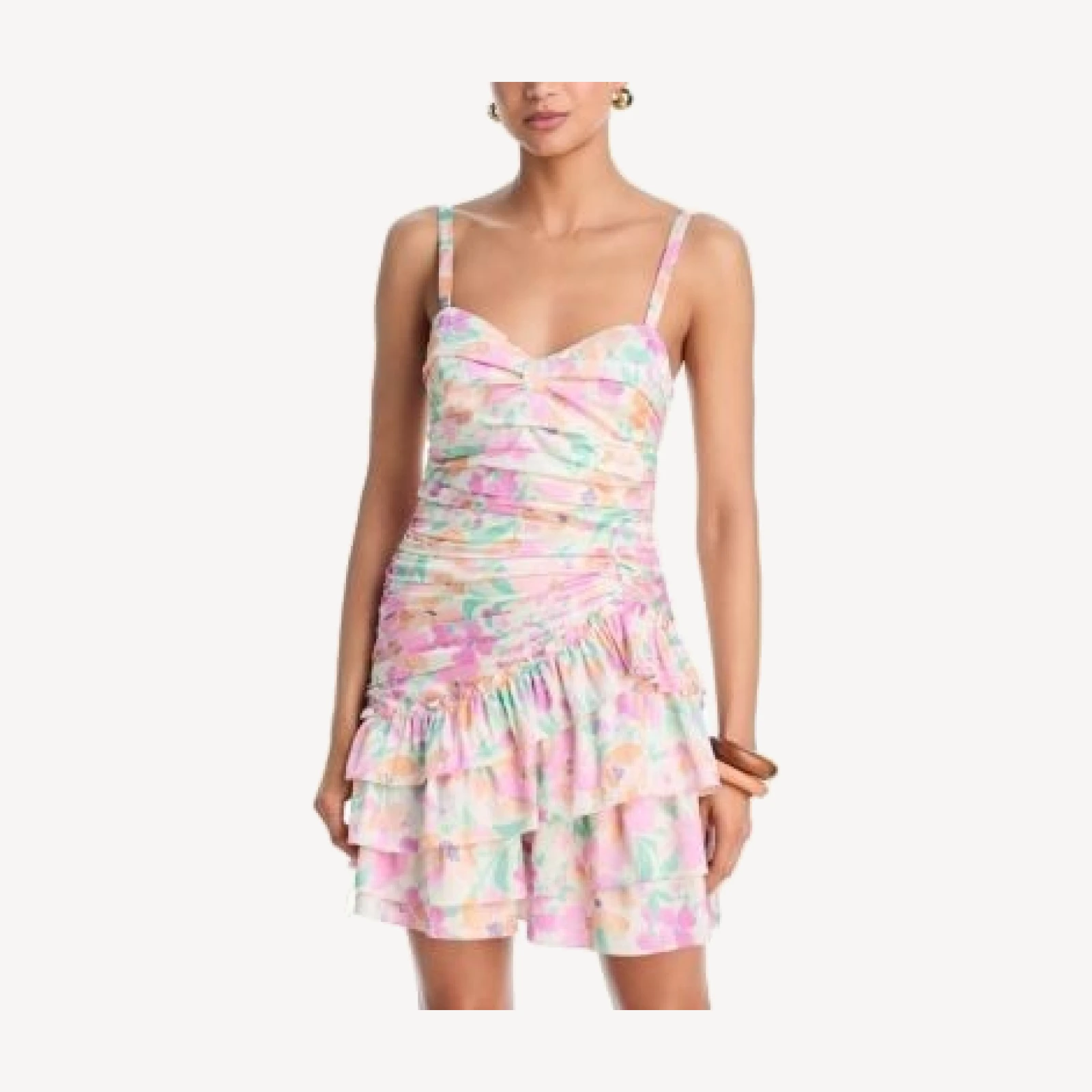 Aqua Floral Ruffle Mini Dress - Exclusive