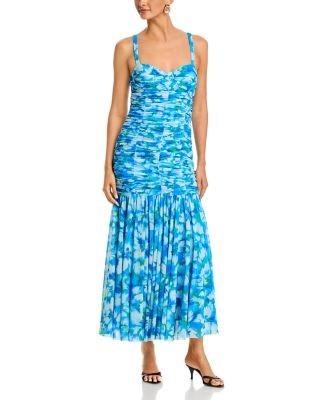 Aqua Floral Maxi Dress - Exclusive