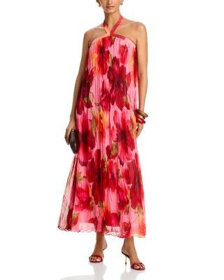 Aqua Floral Strapless Tiered Maxi Dress - Exclusive