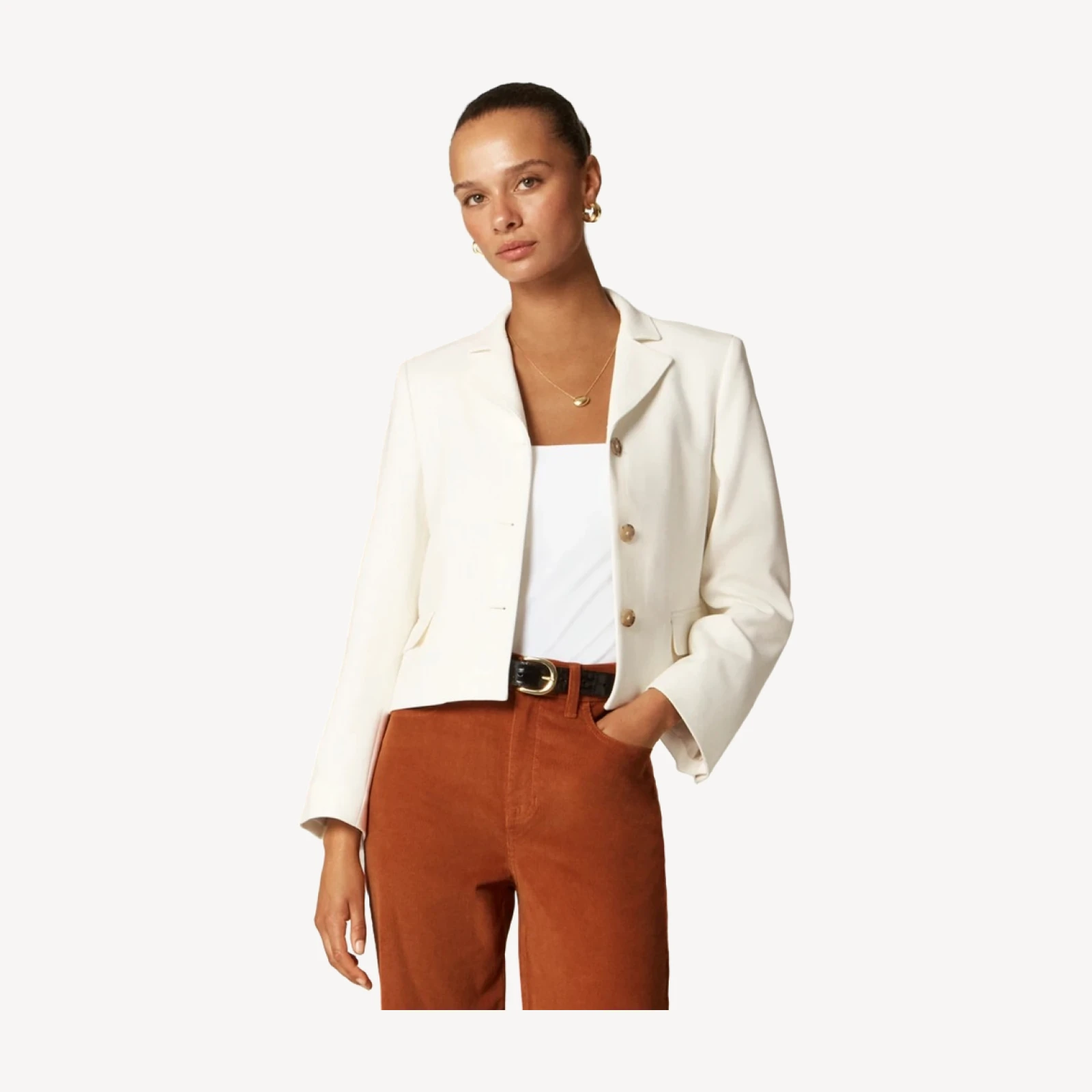 Cropped lady blazer in four-season stretch