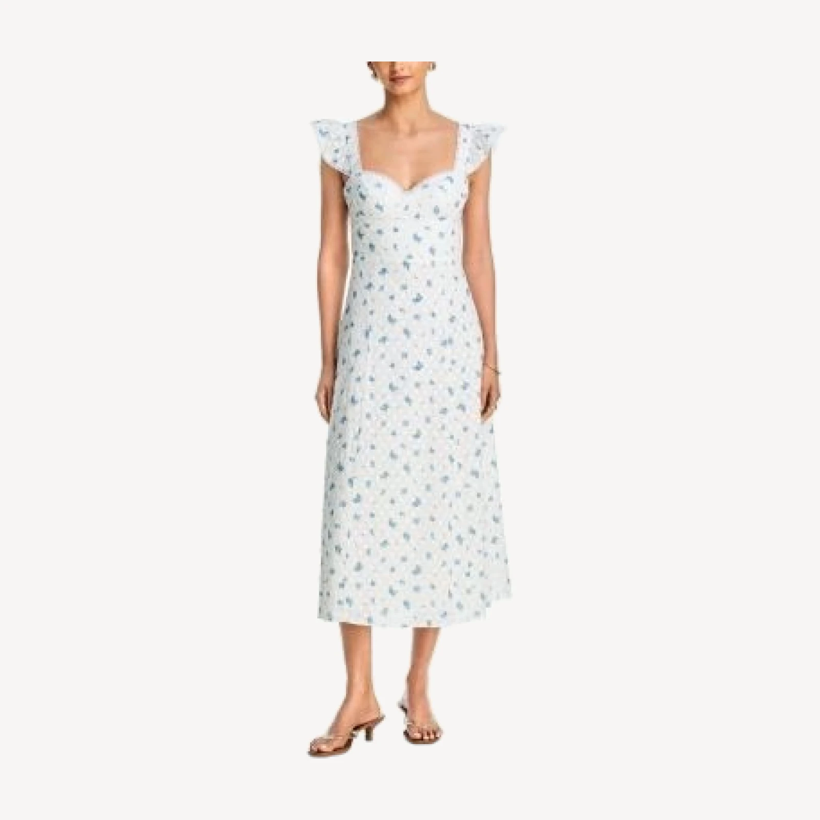 Aqua Floral Eyelet Midi Dress - Exclusive