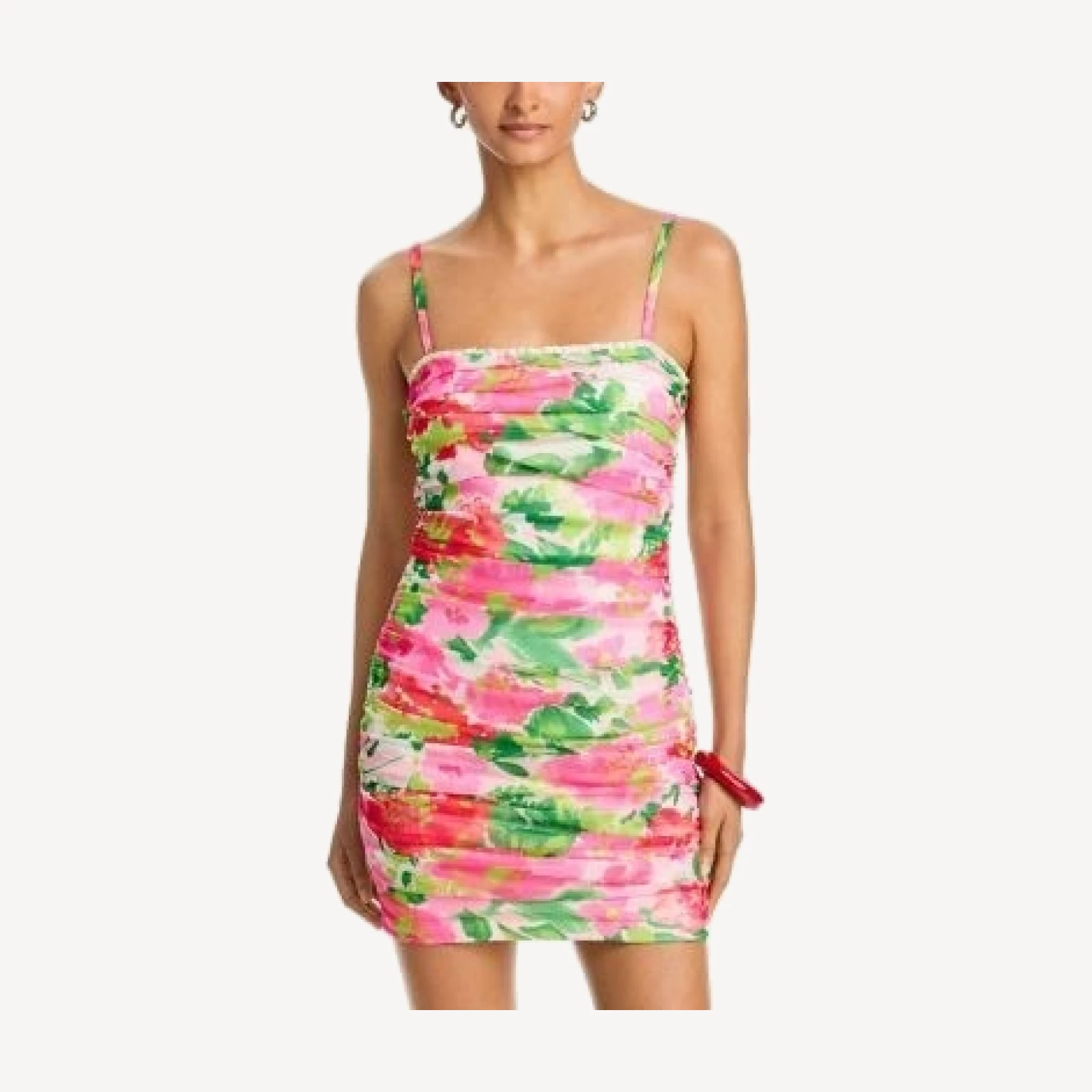 Aqua Floral Mesh Mini Dress - Exclusive