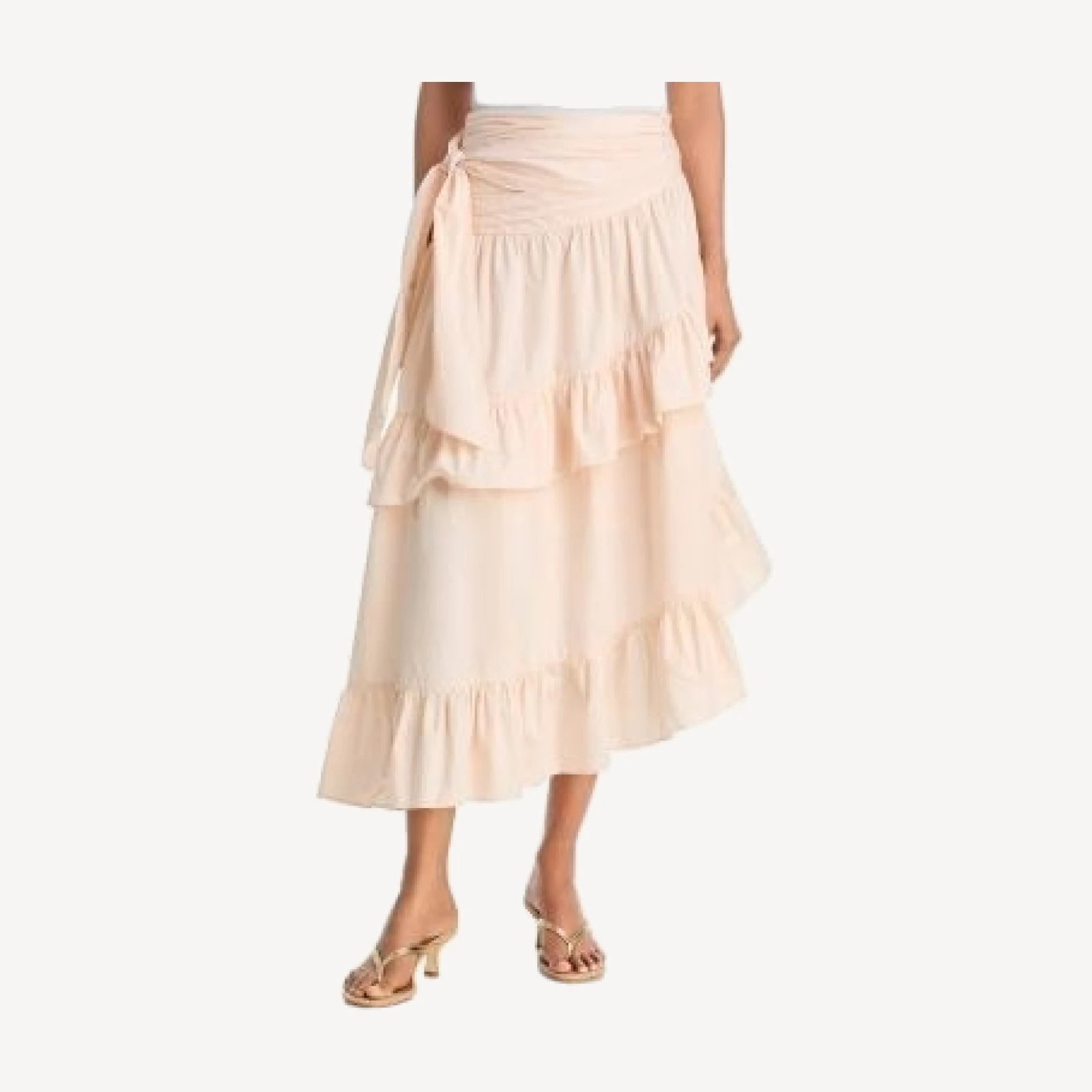 Aqua Asymmetric Ruffle Trim Skirt - Exclusive