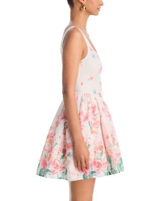 Aqua Placed Floral Mini Dress - Exclusive