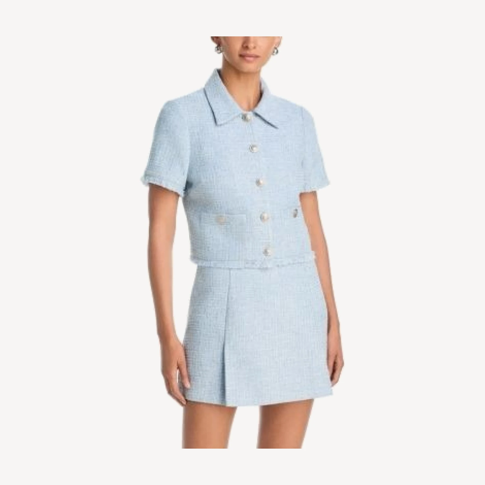 Aqua Tweed Short Sleeve Jacket - Exclusive