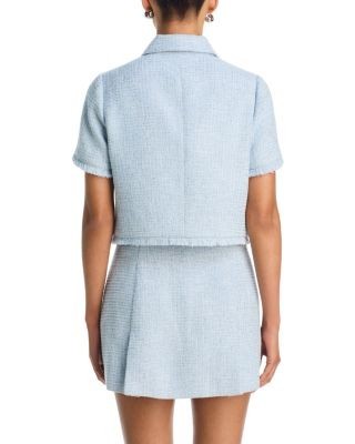 Aqua Tweed Short Sleeve Jacket - Exclusive