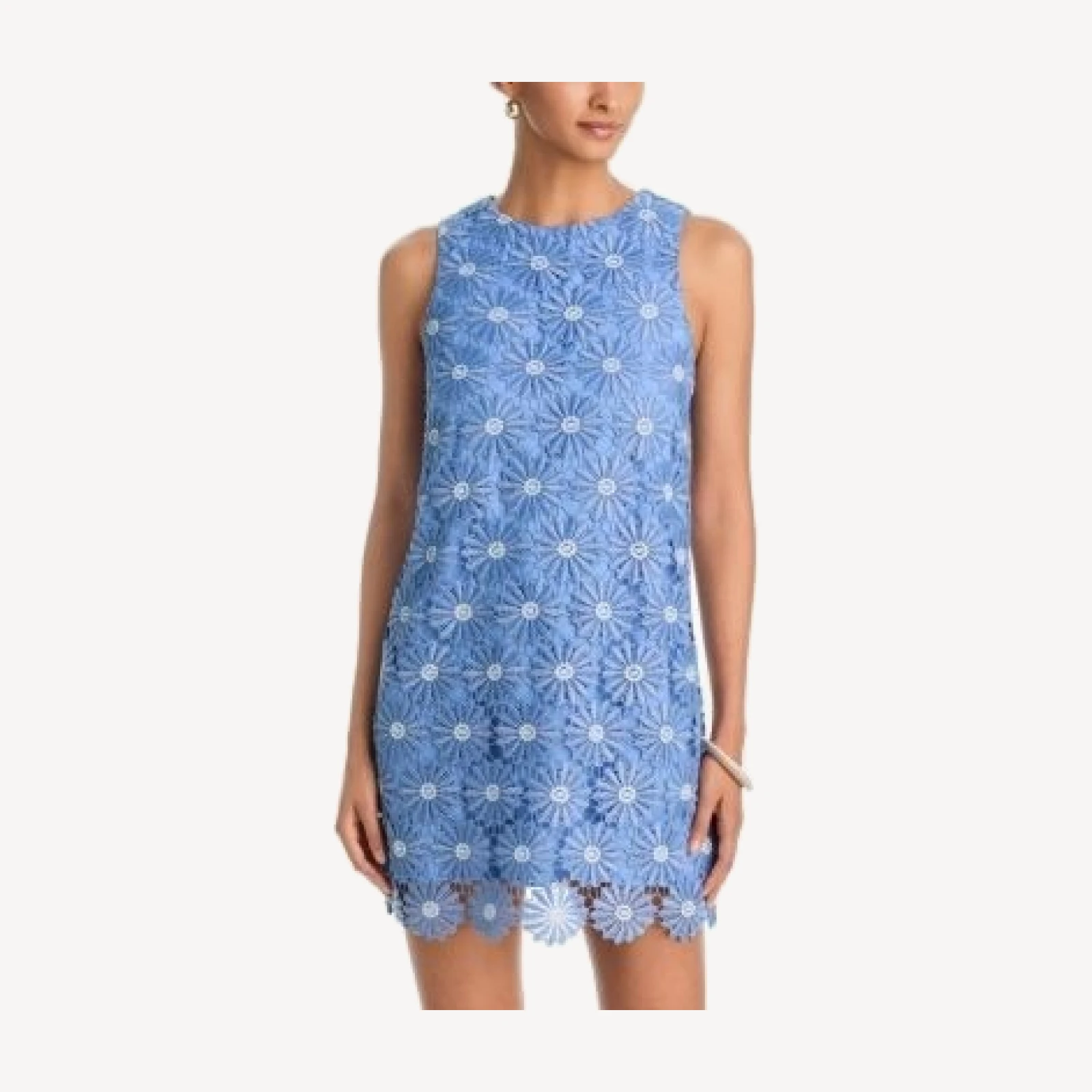 Aqua Flower Crochet Mini Dress - Exclusive
