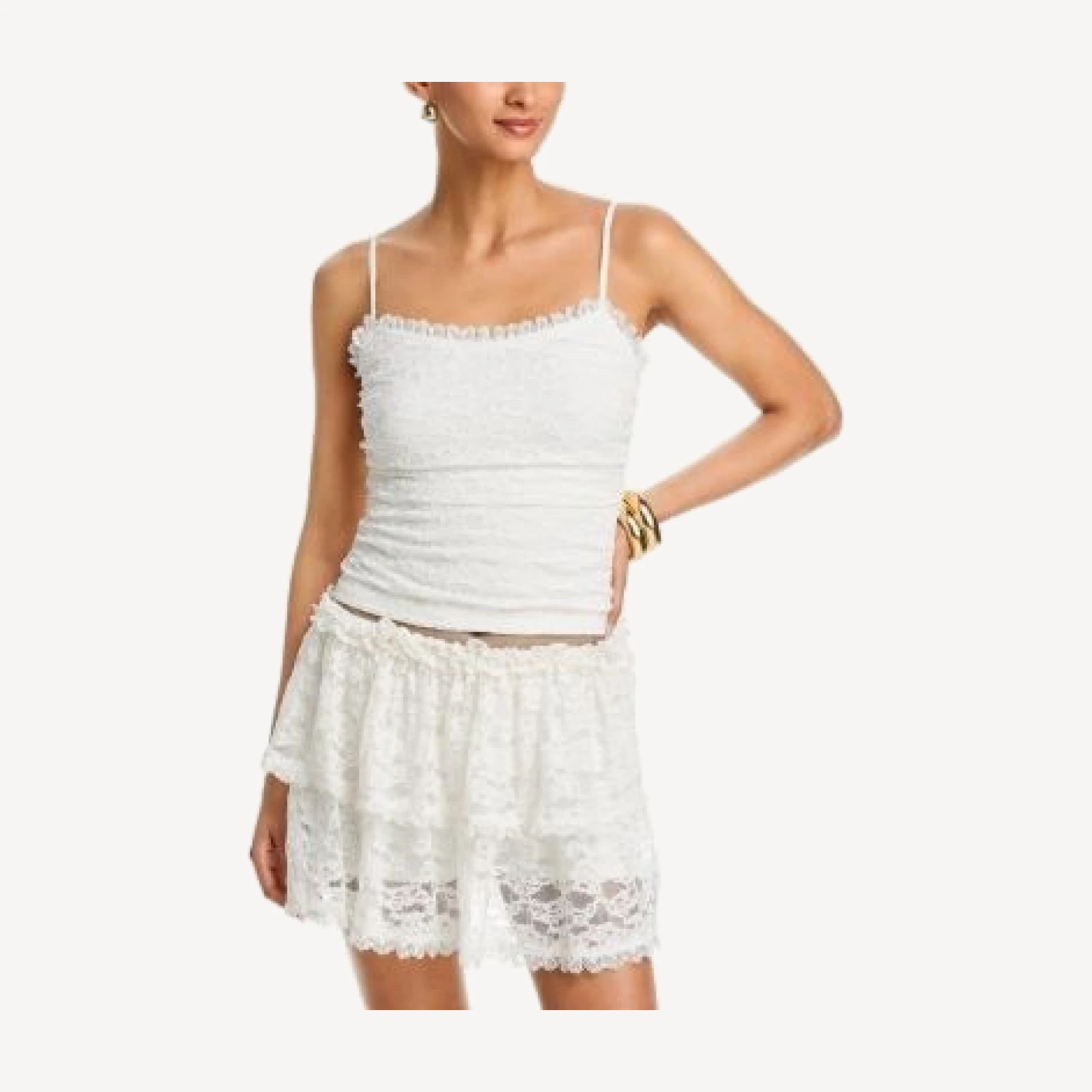 Aqua Lace Ruffle Tank - Exclusive