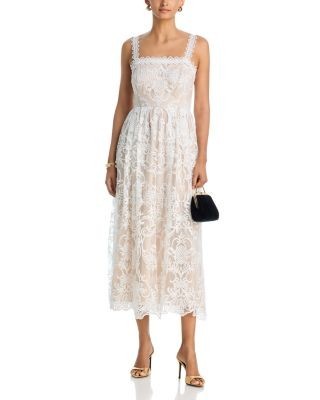 Aqua Lace Midi Dress - Exclusive
