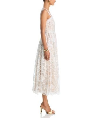 Aqua Lace Midi Dress - Exclusive