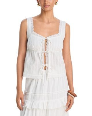 Aqua Swiss Dot Tie Front Tank - Exclusive