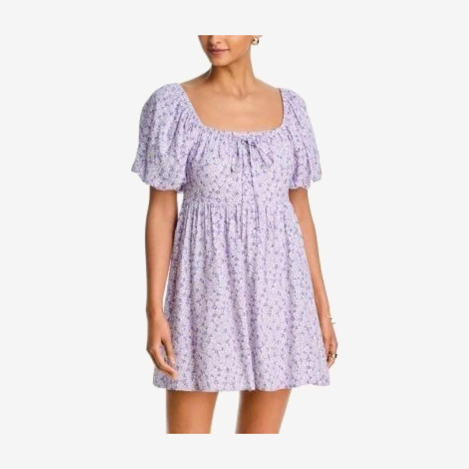 Aqua Daisy Lace Up Mini Dress - Exclusive