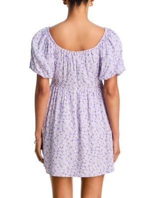 Aqua Daisy Lace Up Mini Dress - Exclusive