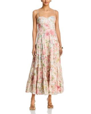 Aqua Floral Bustier Maxi Dress - Exclusive