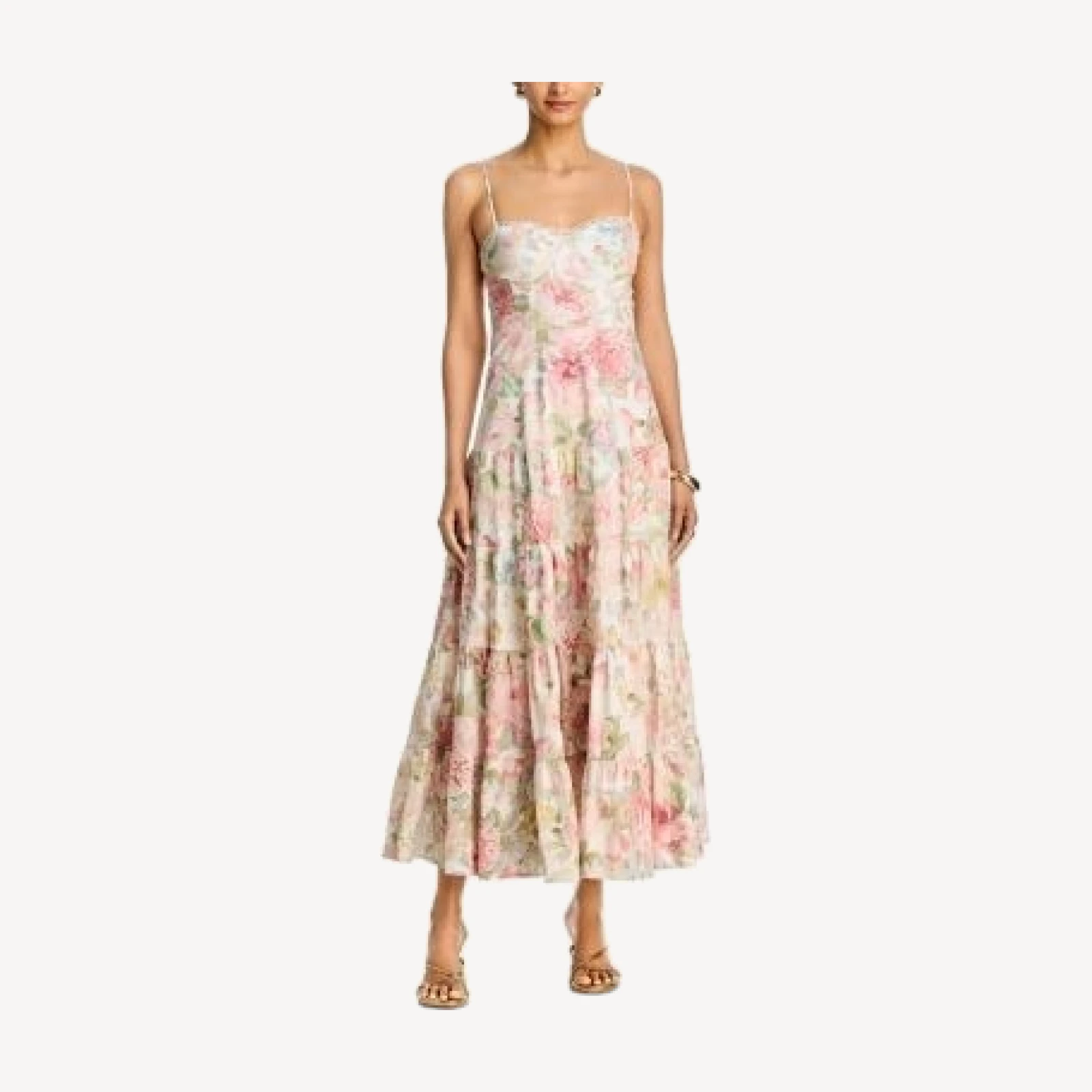 Aqua Floral Bustier Maxi Dress - Exclusive