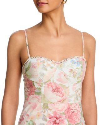 Aqua Floral Bustier Maxi Dress - Exclusive