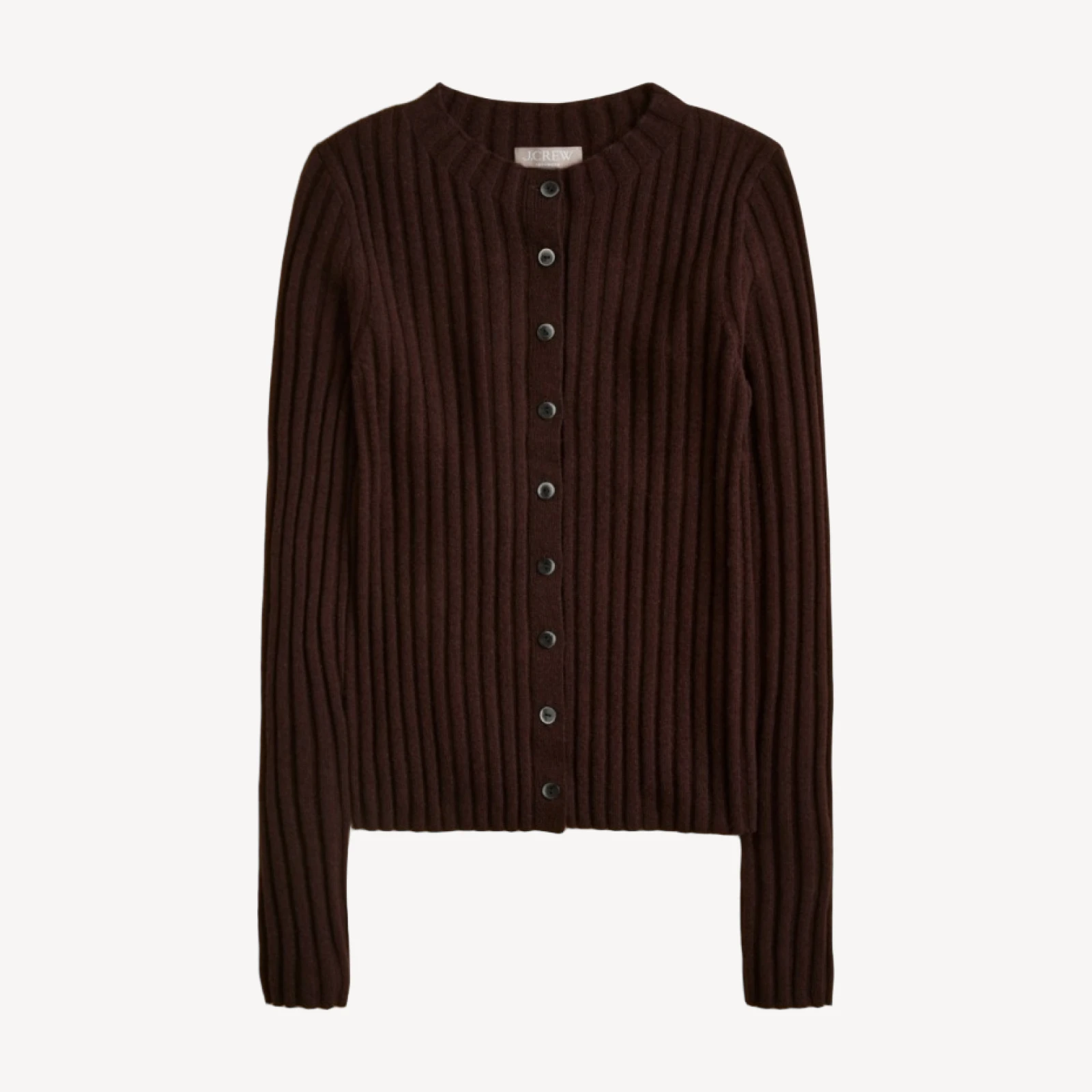 Wide-rib cashmere cardigan