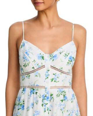 Aqua Floral Cutwork Midi Dress - Exclusive