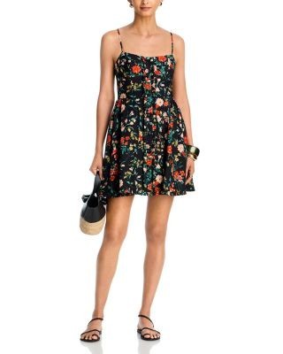 Aqua Floral Button Front Mini Dress - Exclusive
