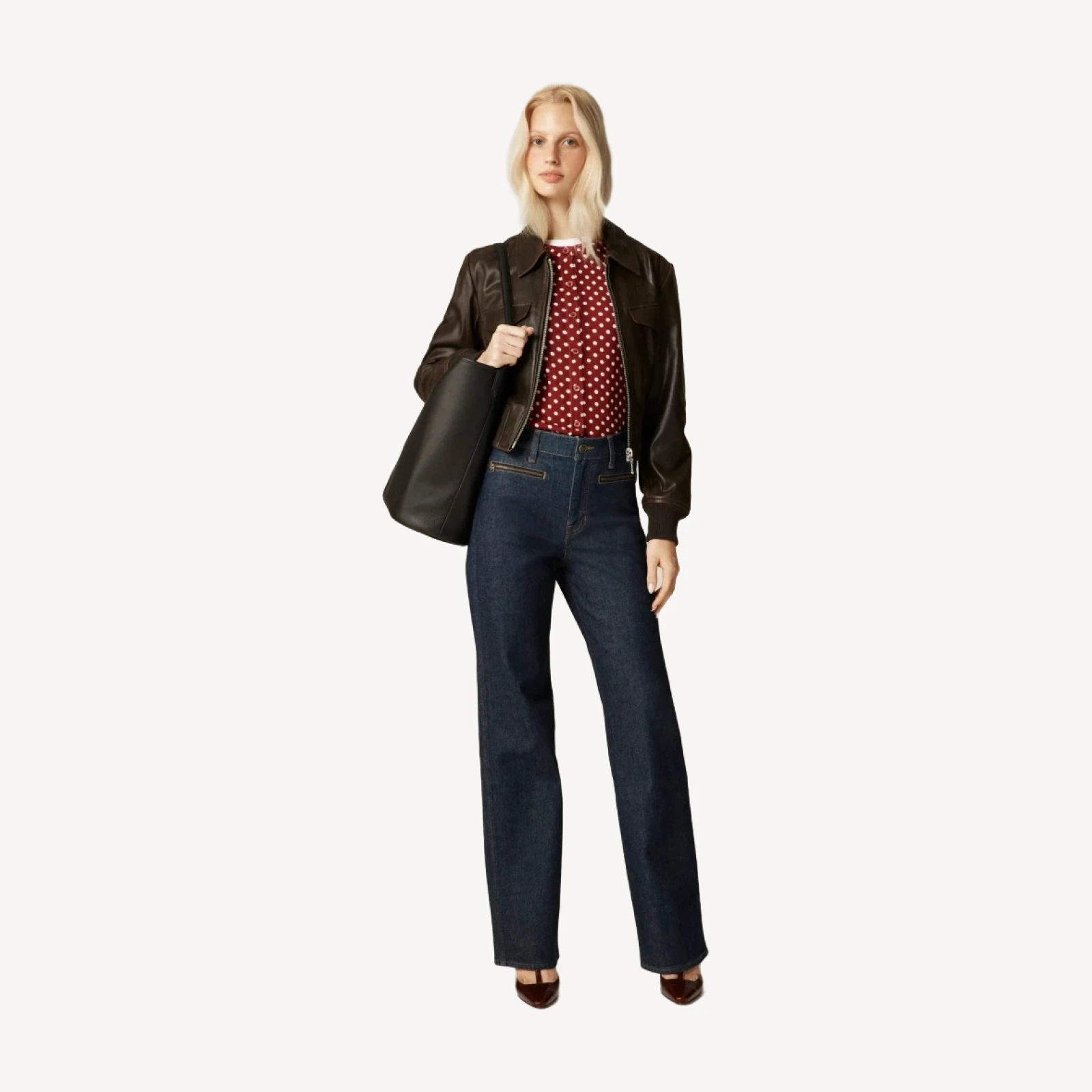 Full-length slim-wide jean