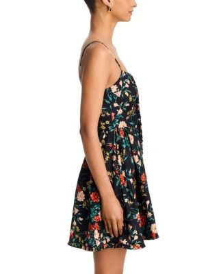 Aqua Floral Button Front Mini Dress - Exclusive
