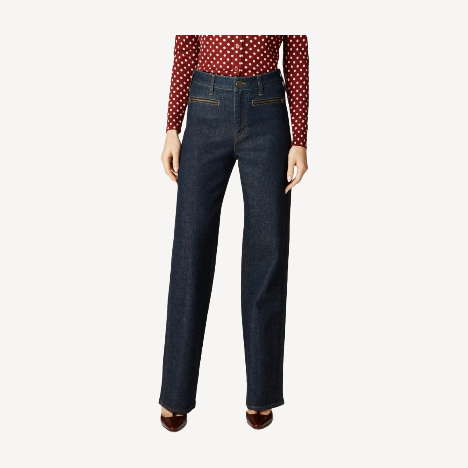 Full-length slim-wide jean