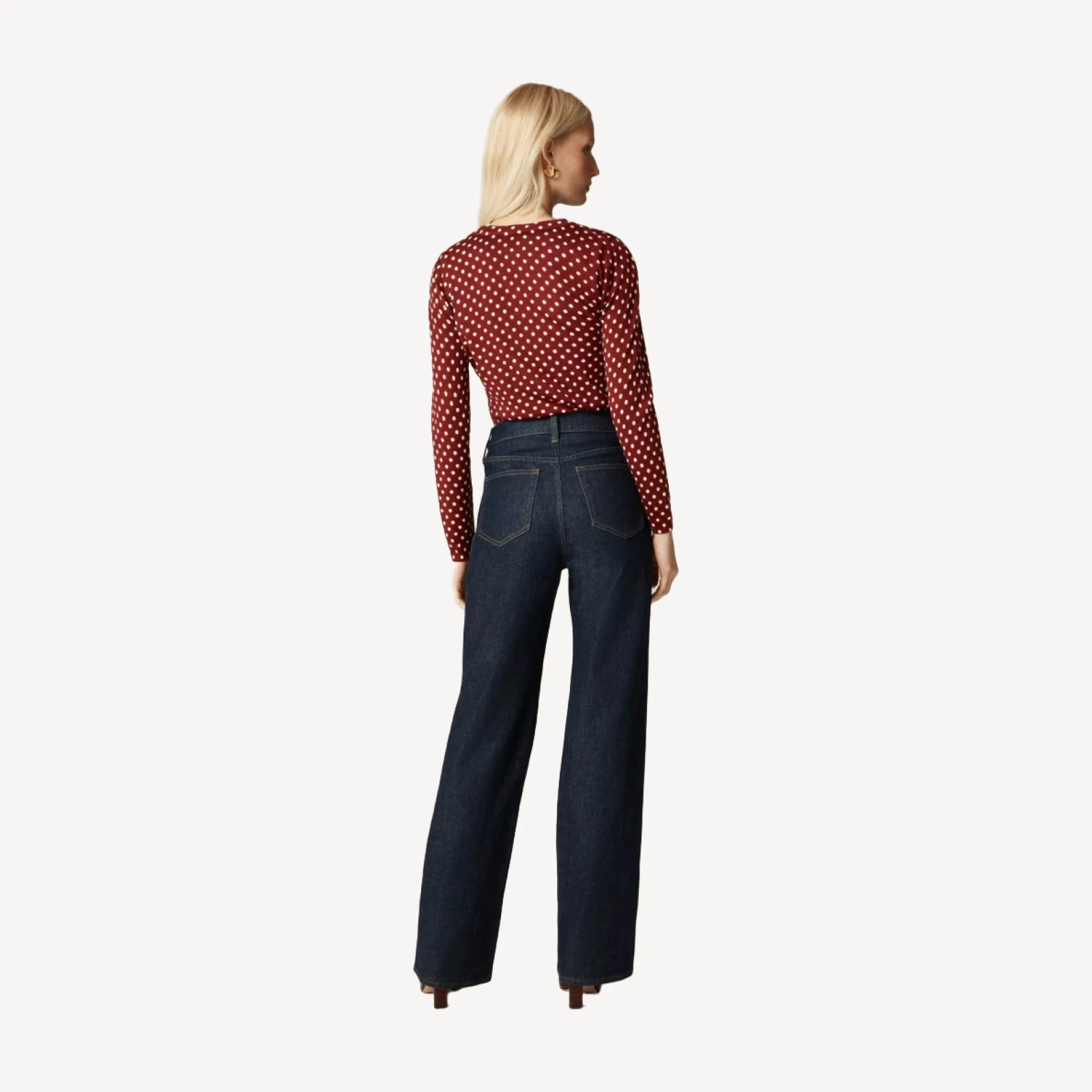 Full-length slim-wide jean