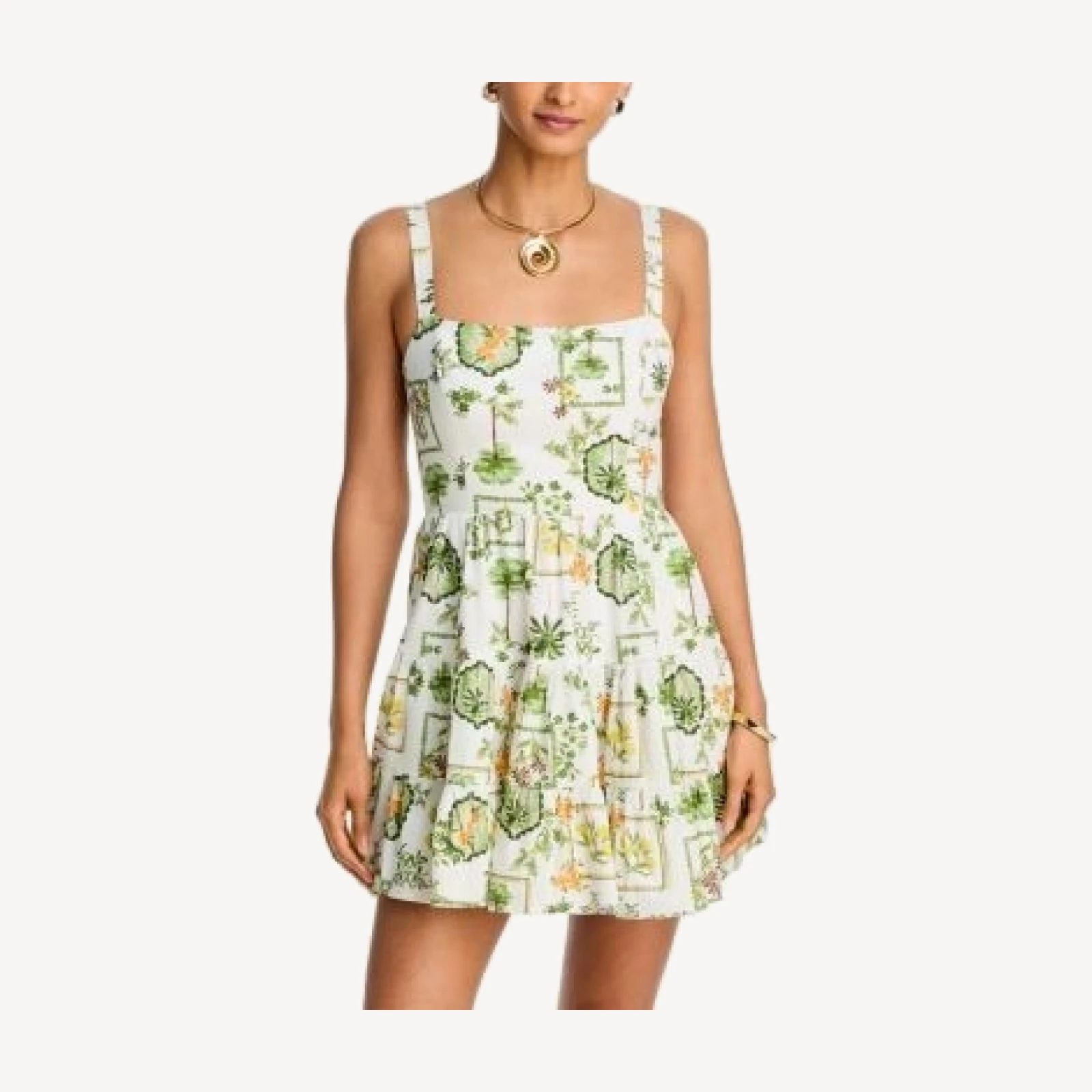 Aqua Garden Print Mini Dress - Exclusive