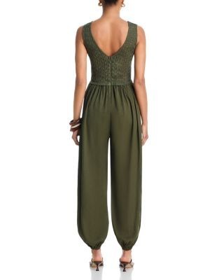 Aqua Crochet Balloon Jumpsuit - Exclusive