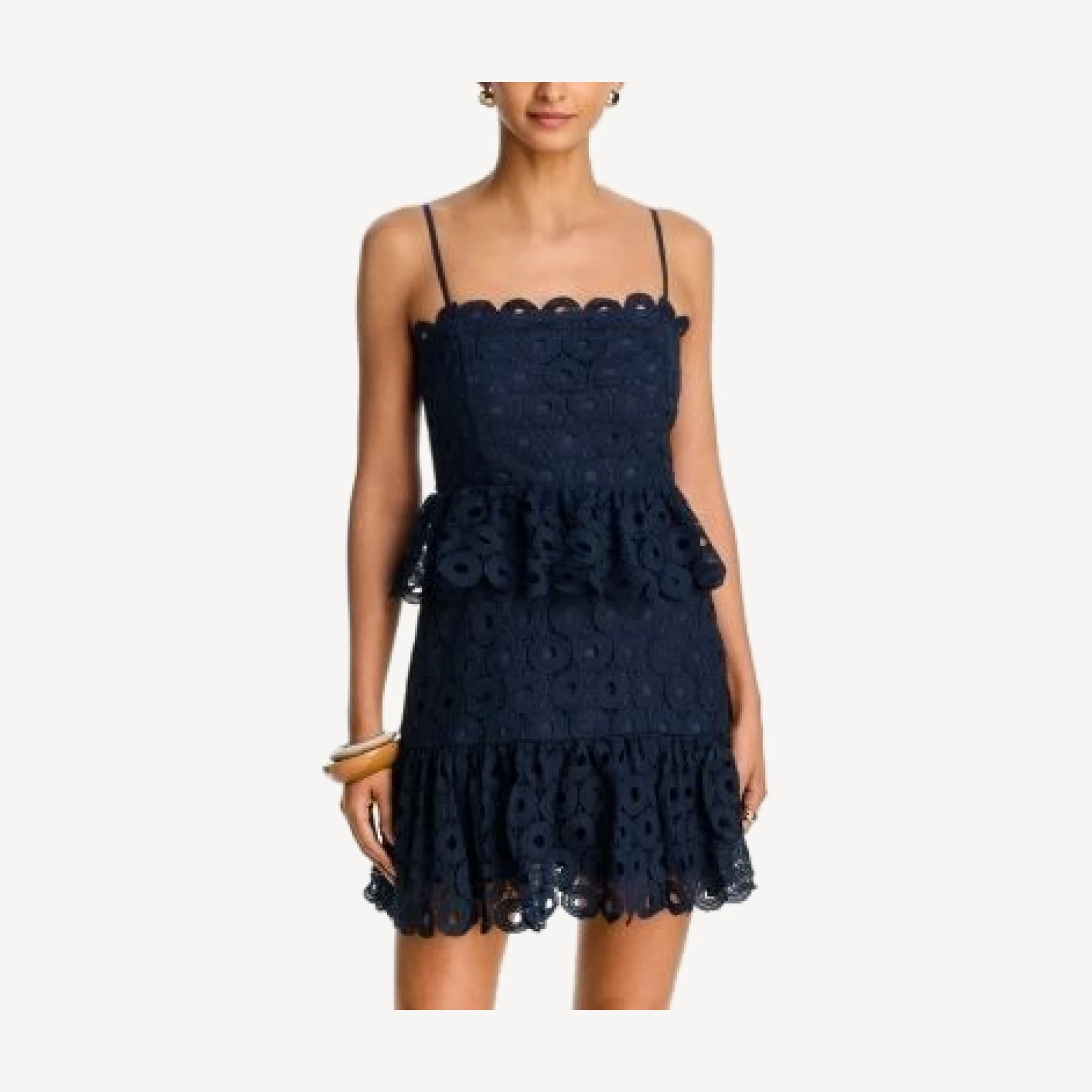 Aqua Circle Lace Mini Dress - Exclusive