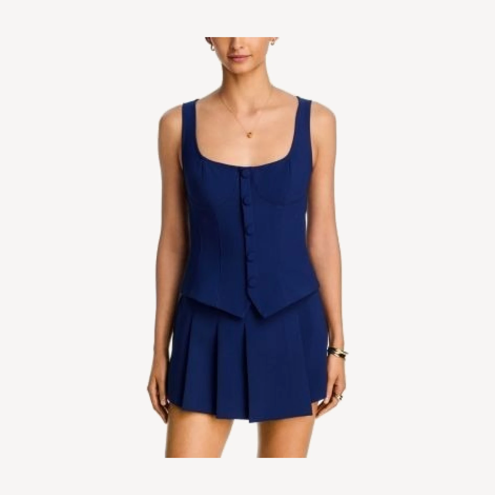 Aqua Corset Scoop Neck Vest - Exclusive