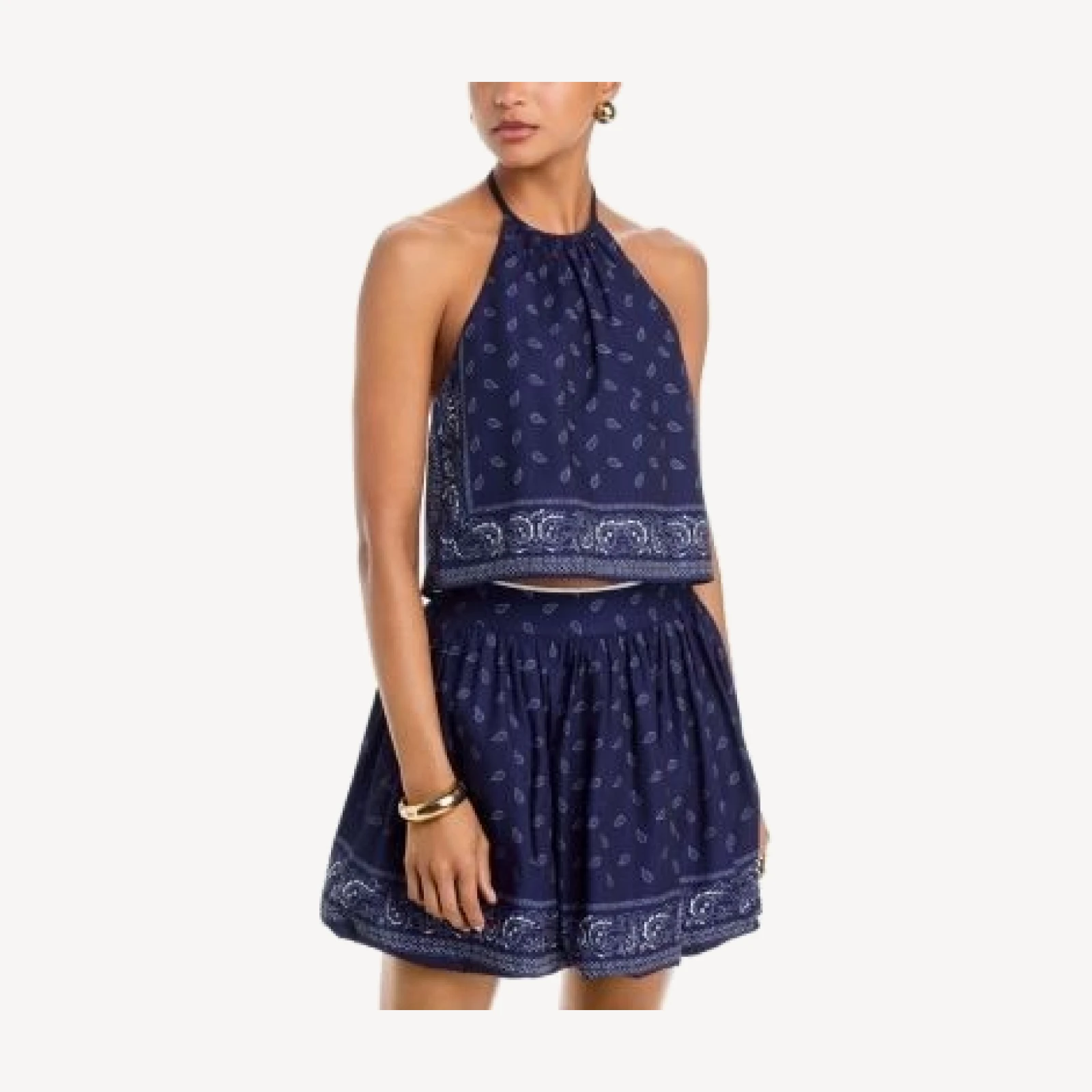 Aqua Paisley Bandana Halter Top - Exclusive