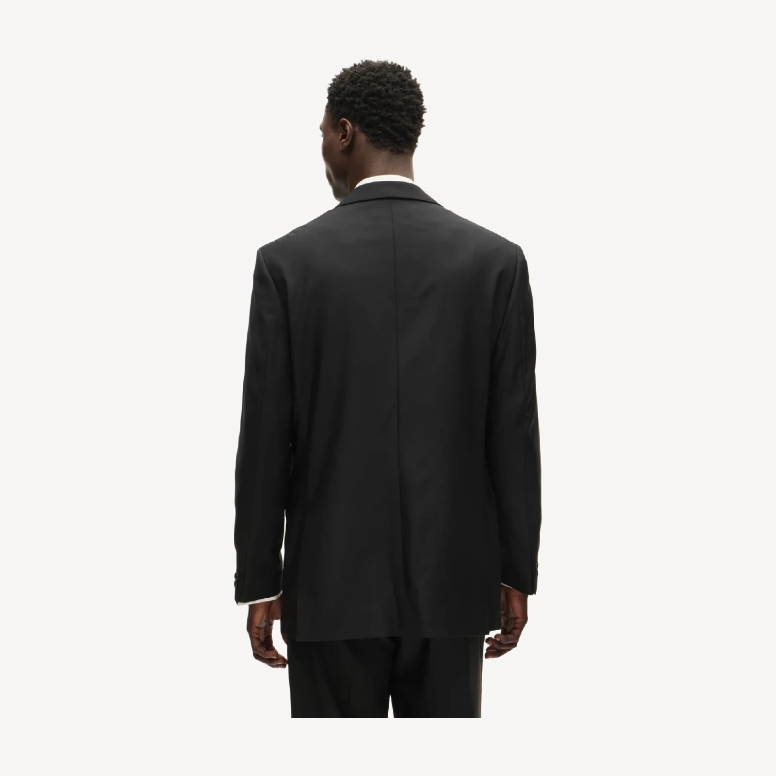 Relaxed-fit peak-lapel tuxedo jacket in Italian wool