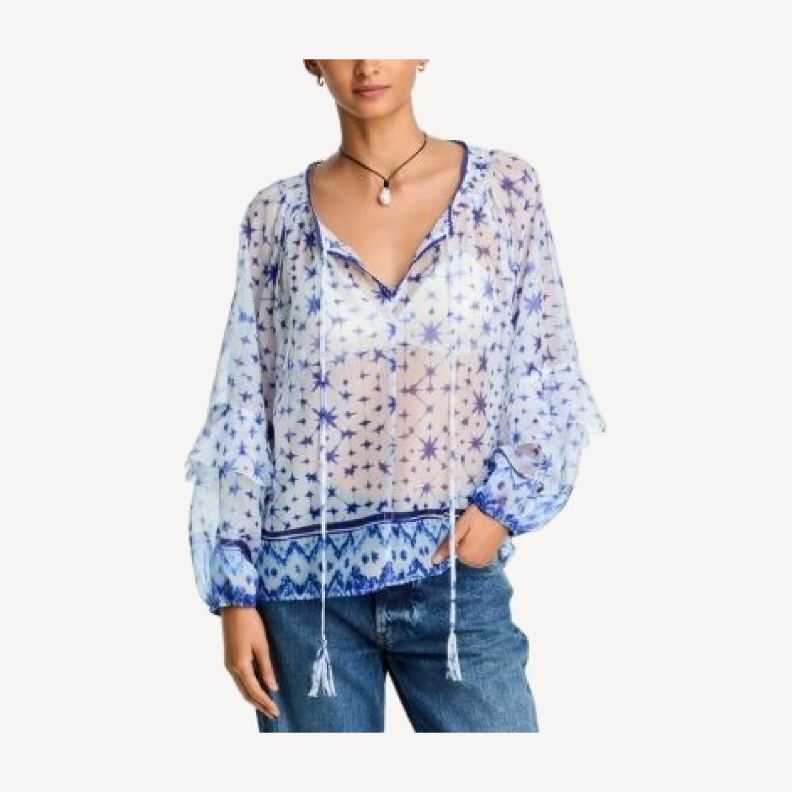 Aqua Batik Long Sleeve Top - Exclusive