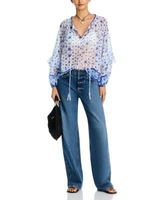 Aqua Batik Long Sleeve Top - Exclusive