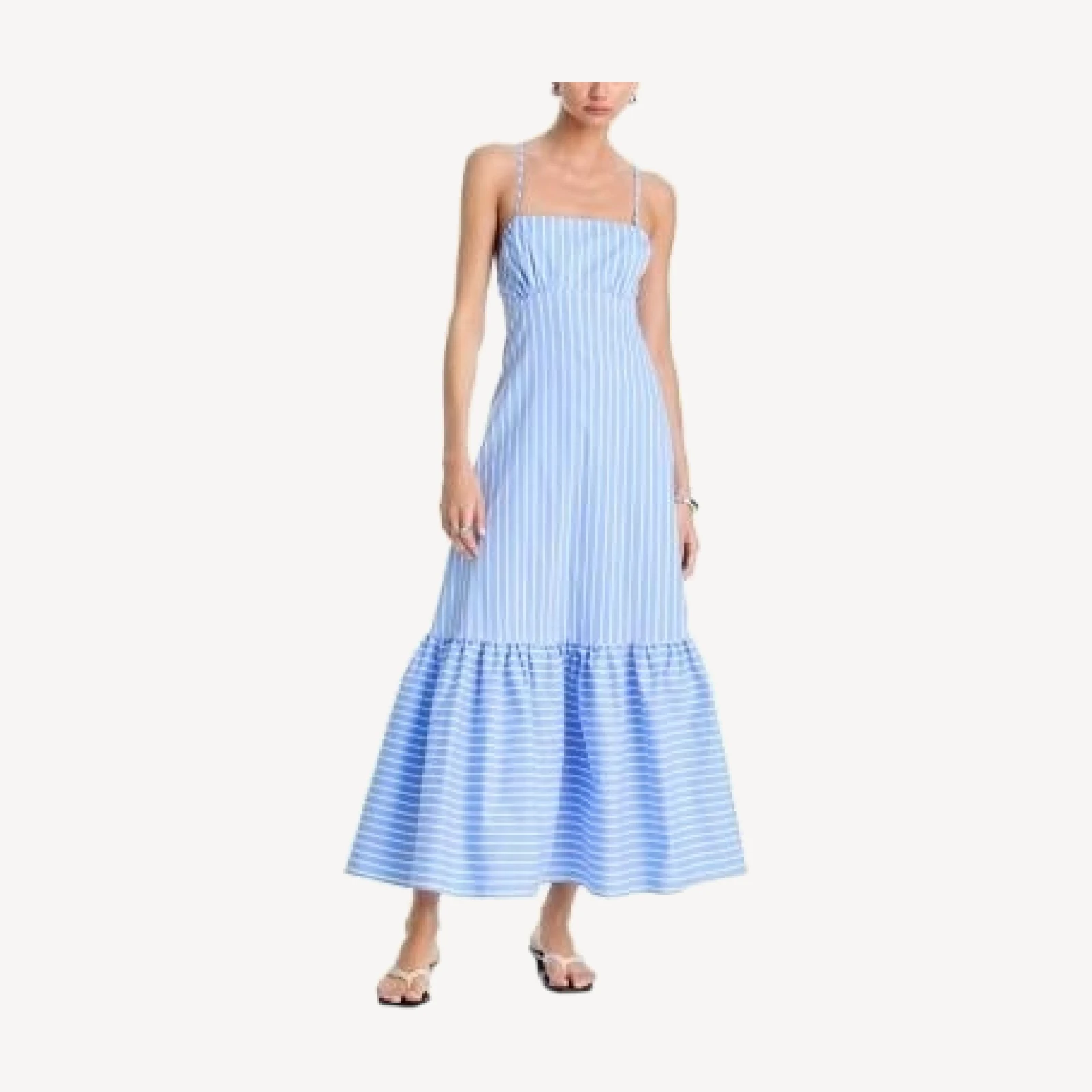 Aqua Stripe Open Back Maxi Dress - Exclusive