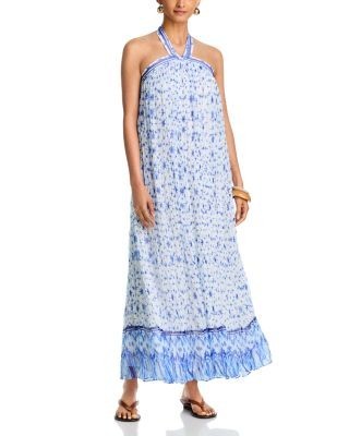 Aqua Batik Halter Maxi Dress - Exclusive