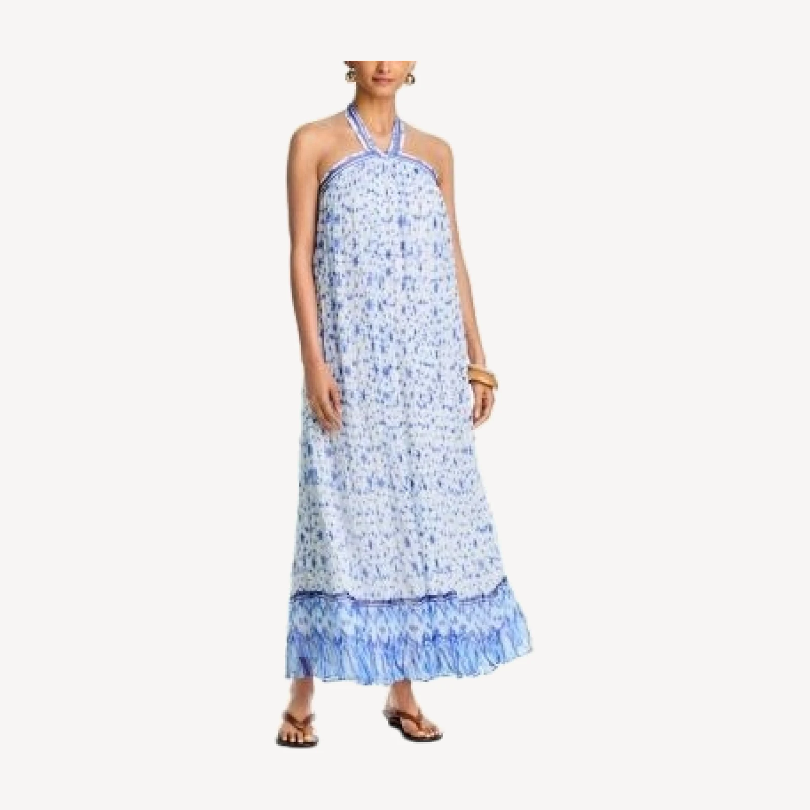 Aqua Batik Halter Maxi Dress - Exclusive