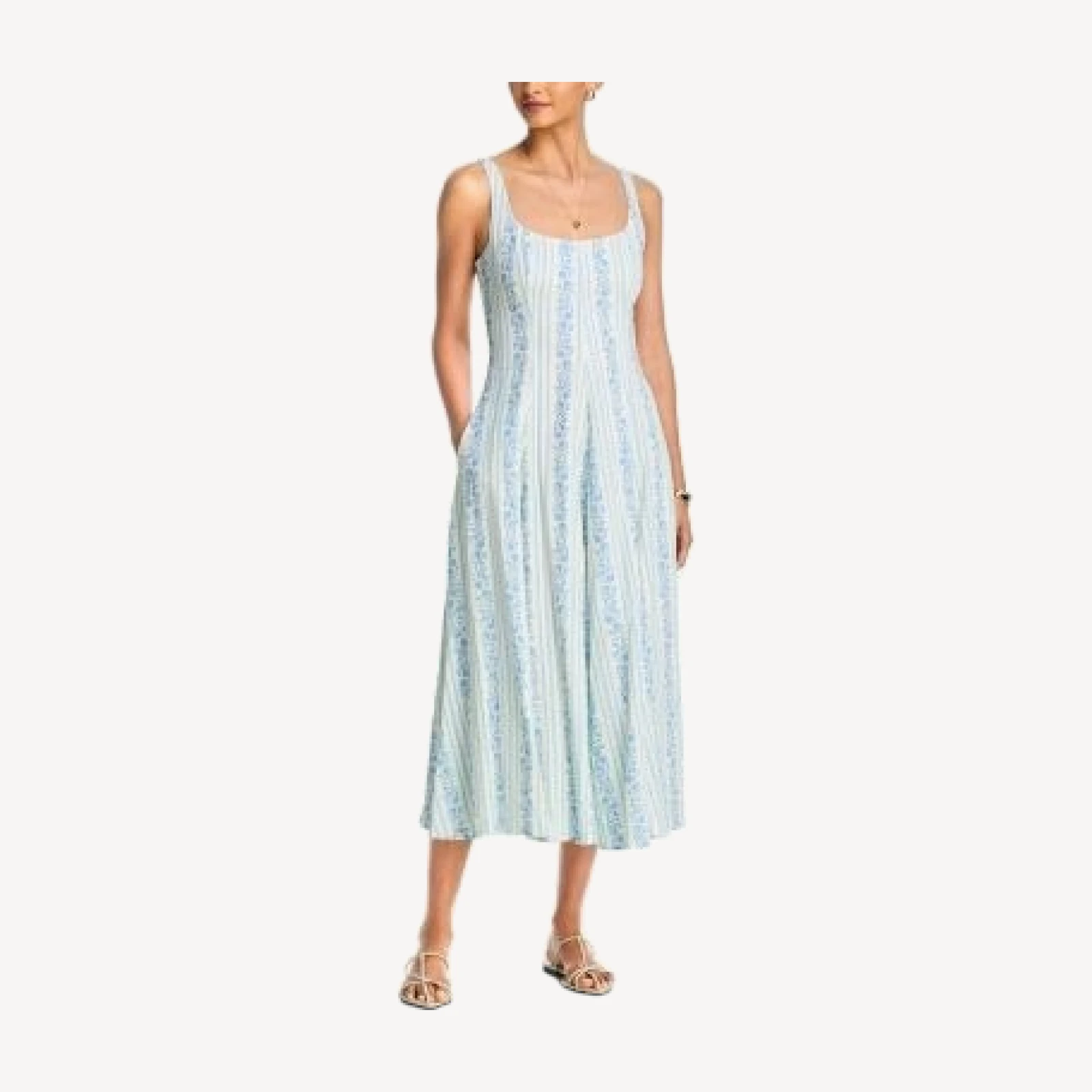 Aqua Wallpaper Stripe Midi Dress - Exclusive