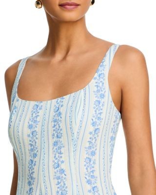 Aqua Wallpaper Stripe Midi Dress - Exclusive
