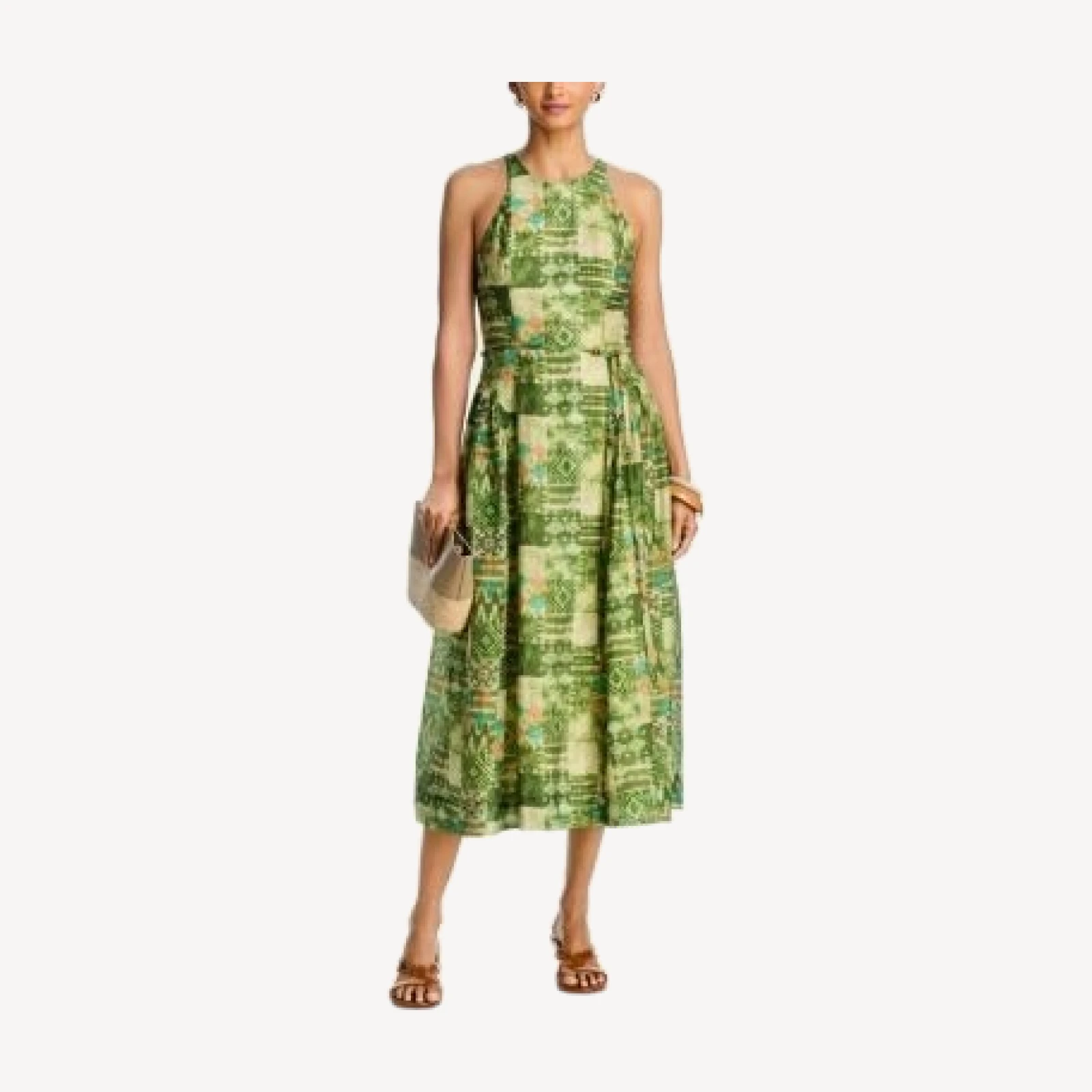 Aqua Ikat Sleeveless Midi Dress - Exclusive