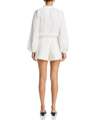 Aqua Lace Belted Shorts - Exclusive