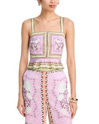 Aqua x Agua Bendita Scarf Print Peplum Top - Exclusive