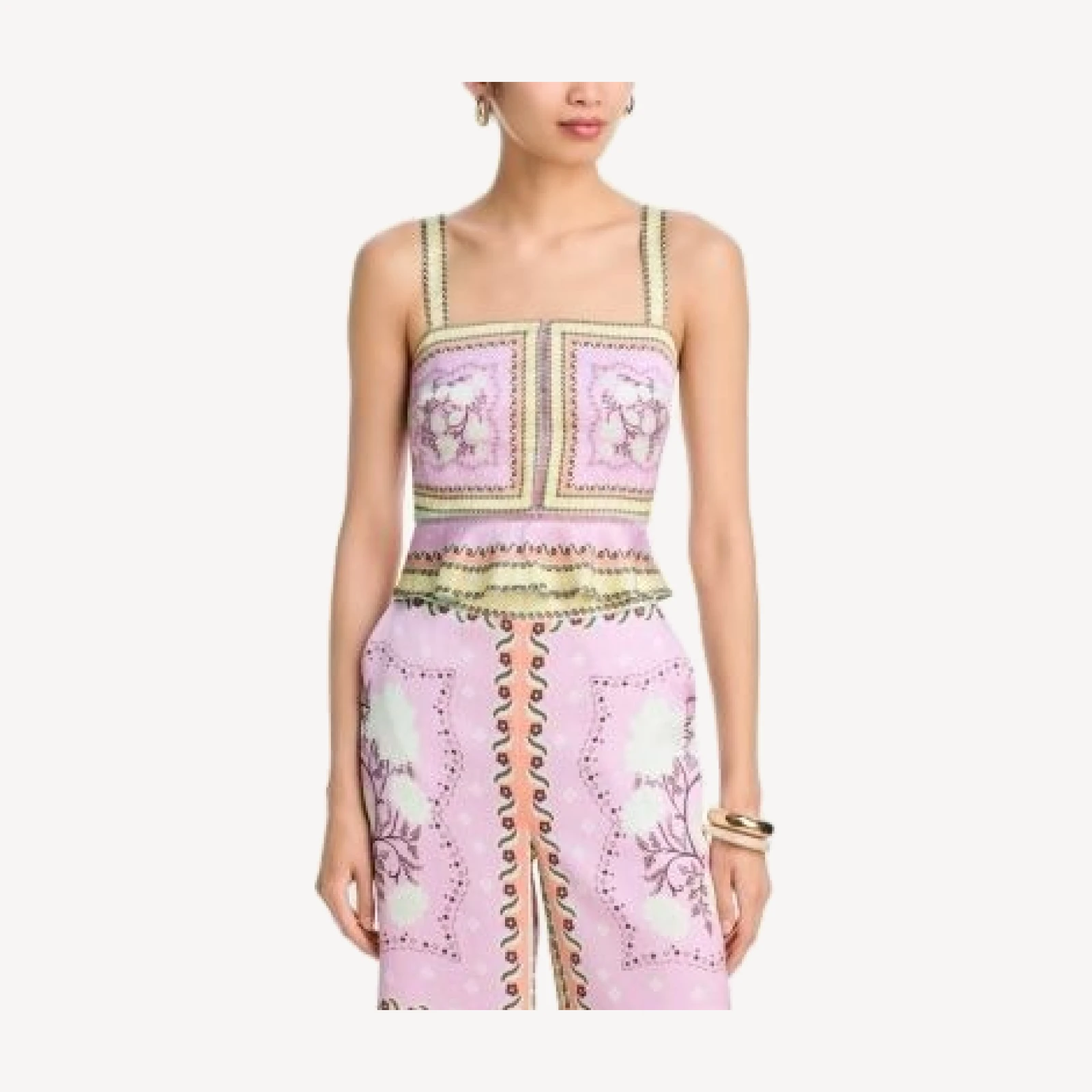 Aqua x Agua Bendita Scarf Print Peplum Top - Exclusive